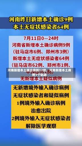 河南新增本土确诊病例12例，河南新增本土病例1个轨迹