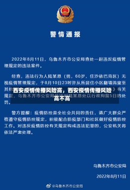 西安疫情传播风险高，西安疫情传播风险高不高