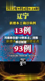 河南昨日增13例本土，河南昨日新增