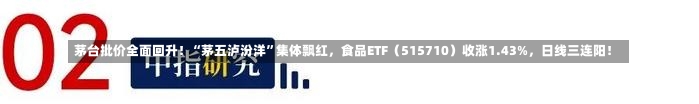 茅台批价全面回升！“茅五泸汾洋”集体飘红，食品ETF（515710）收涨1.43%，日线三连阳！