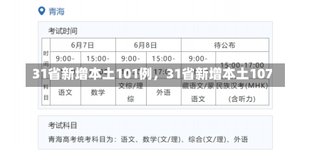 31省新增本土101例，31省新增本土107