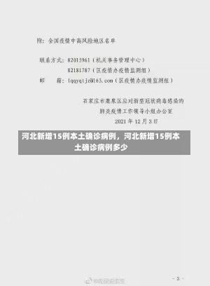 河北新增15例本土确诊病例，河北新增15例本土确诊病例多少