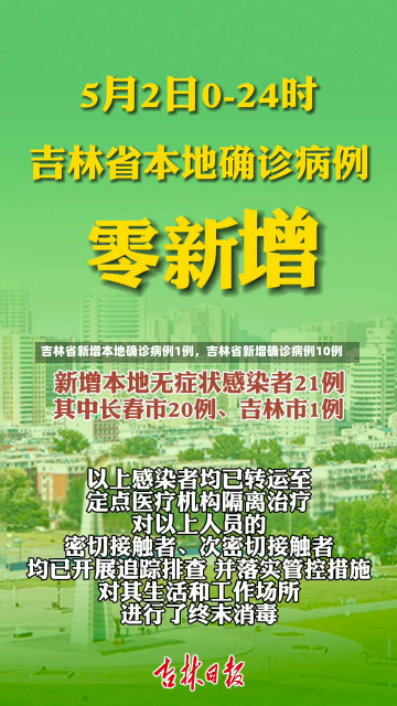 吉林省新增本地确诊病例1例，吉林省新增确诊病例10例