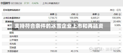 支持符合条件的冰雪企业上市和再融资