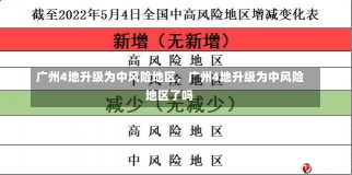 广州4地升级为中风险地区，广州4地升级为中风险地区了吗