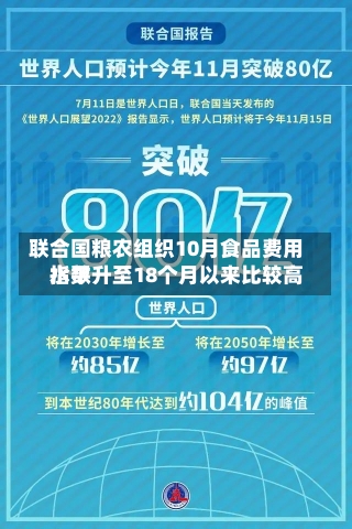 联合国粮农组织10月食品费用
指数升至18个月以来比较高
水平