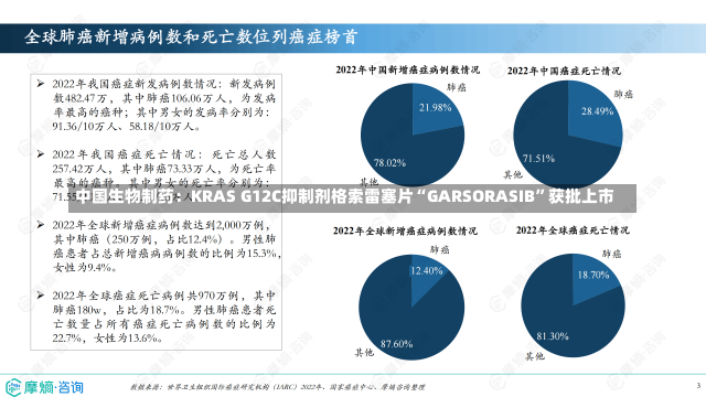 中国生物制药：KRAS G12C抑制剂格索雷塞片“GARSORASIB”获批上市