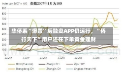 华侨系“爆雷”后融资APP仍运行，“侨行天下”用户还在下单黄金理财