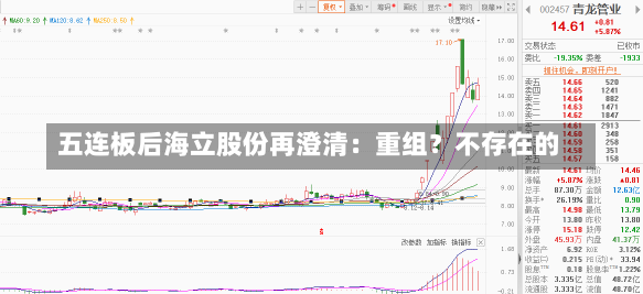 五连板后海立股份再澄清：重组？不存在的