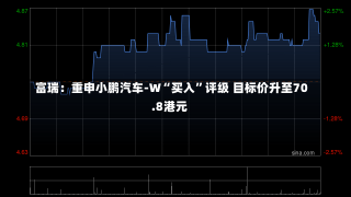 富瑞：重申小鹏汽车-W“买入”评级 目标价升至70.8港元