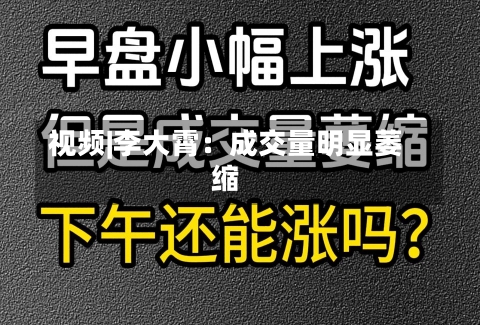 视频|李大霄：成交量明显萎缩