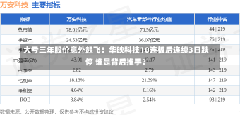 大亏三年股价意外起飞！华映科技10连板后连续3日跌停 谁是背后推手？