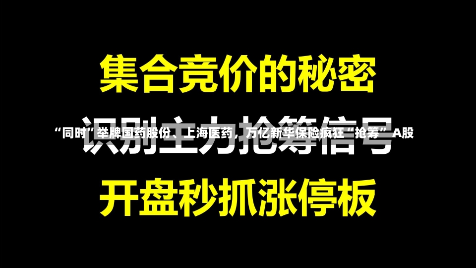 “同时”举牌国药股份、上海医药，万亿新华保险疯狂“抢筹” A股