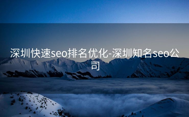 深圳快速seo排名优化-深圳知名seo公司