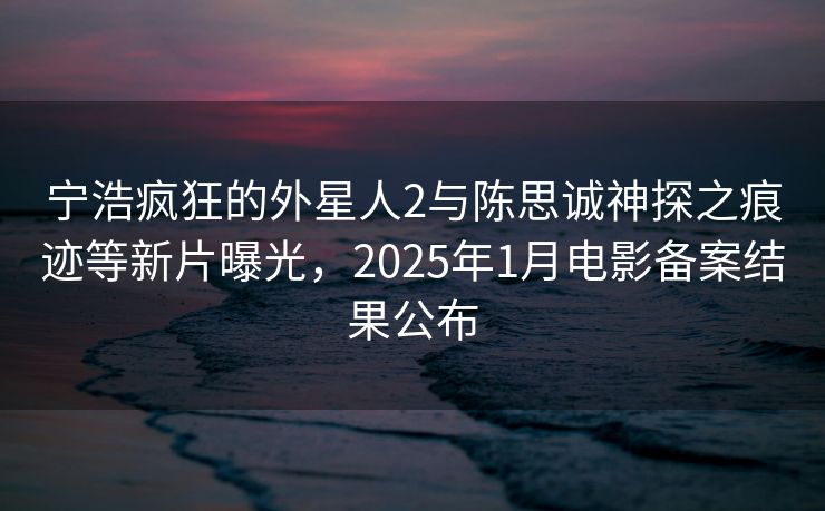 宁浩疯狂的外星人2与陈思诚神探之痕迹等新片曝光，2025年1月电影备案结果公布