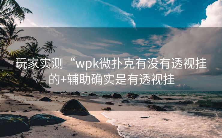 玩家实测“wpk微扑克有没有透视挂的+辅助确实是有透视挂