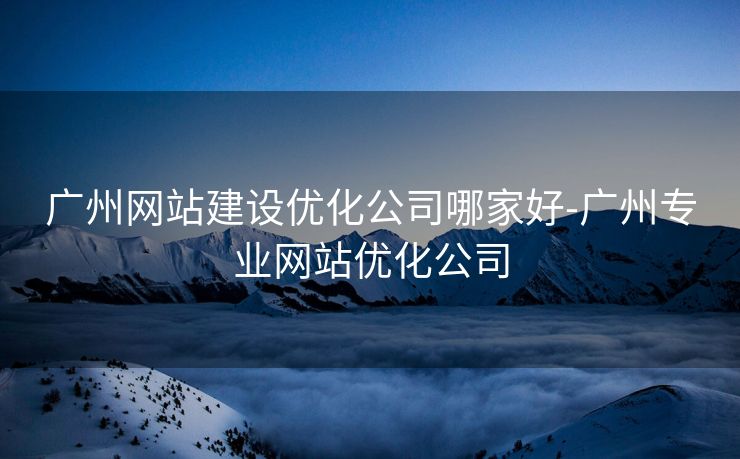 广州网站建设优化公司哪家好-广州专业网站优化公司