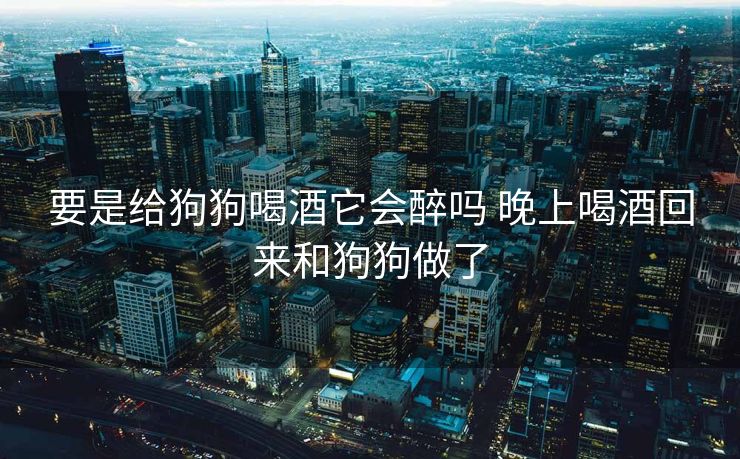 要是给狗狗喝酒它会醉吗 晚上喝酒回来和狗狗做了 要是给狗狗喝酒它会醉吗 晚上喝酒回来和狗狗做了