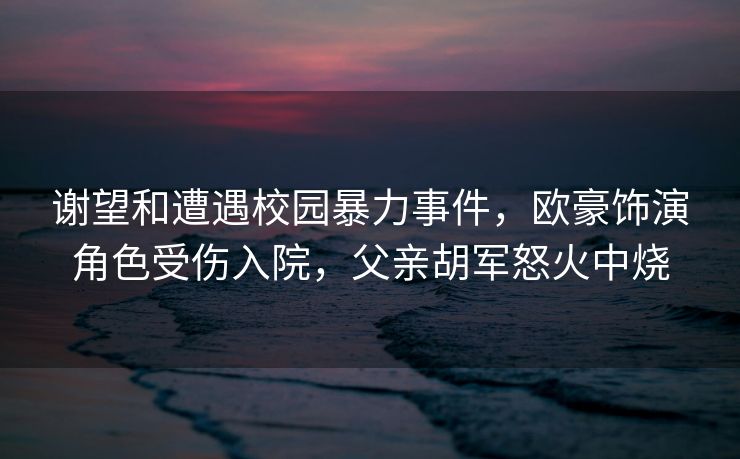 谢望和遭遇校园暴力事件，欧豪饰演角色受伤入院，父亲胡军怒火中烧